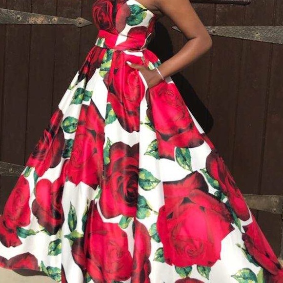 Floral Prom Dress - Picture 2 of 2